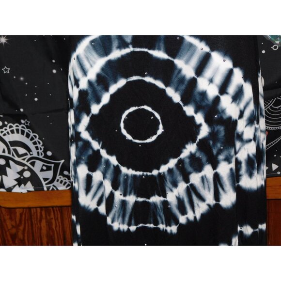 I-N-C International Concepts Black Evil Eye Tie Die Maxi Skirt - Picture 2 of 6